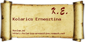 Kolarics Ernesztina névjegykártya